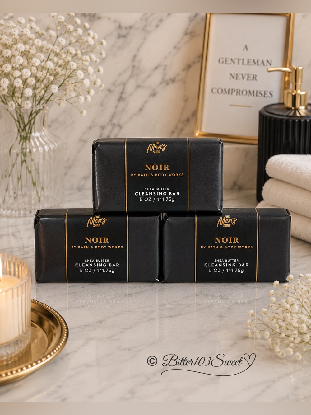 Bath & Body Work Men’s Noir Shea Butter Cleansing Bar X3